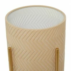 Litton Lane CosmoLiving by Cosmopolitan 23 in. H x 12 in. Beige Metal Bohemian Planter ( Set of 2) -Litton Lane Sales Store beige litton lane plant pots 041994 44 1000