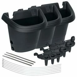 Bloem Hanging Garden Planter Kit Plastic in Black (3-Pack)