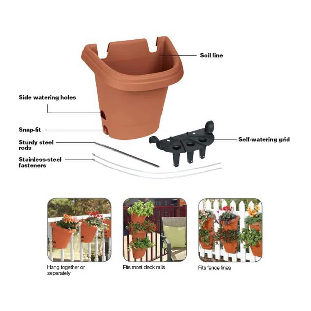 Bloem Hanging Garden Planter Kit Plastic in Black (3-Pack) 8 Bloem Hanging Garden Planter Kit Plastic in Black (3-Pack) - Image 6