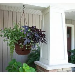Bloem Lucca 13 in. Black Plastic Self-Watering Hanging Basket Planter -Litton Lane Sales Store black bloem hanging planters lhb1300 c3 1000