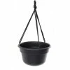 Bloem Dura Cotta 12 in. Black Plastic Self Watering Hanging Basket Planter -Litton Lane Sales Store black bloem plant hangers dchb12 00 64 1000