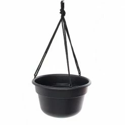 Bloem Dura Cotta 12 in. Black Plastic Self Watering Hanging Basket Planter