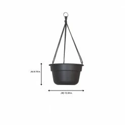 Bloem Dura Cotta 12 in. Black Plastic Self Watering Hanging Basket Planter -Litton Lane Sales Store black bloem plant hangers dchb12 00 76 1000