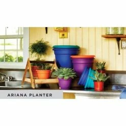 Bloem Ariana 17.75 in. Black Plastic Self-Watering Planter 16 Bloem Ariana 17.75 in. Black Plastic Self-Watering Planter -Litton Lane Sales Store black bloem plant pots 20 56916 1f 1000