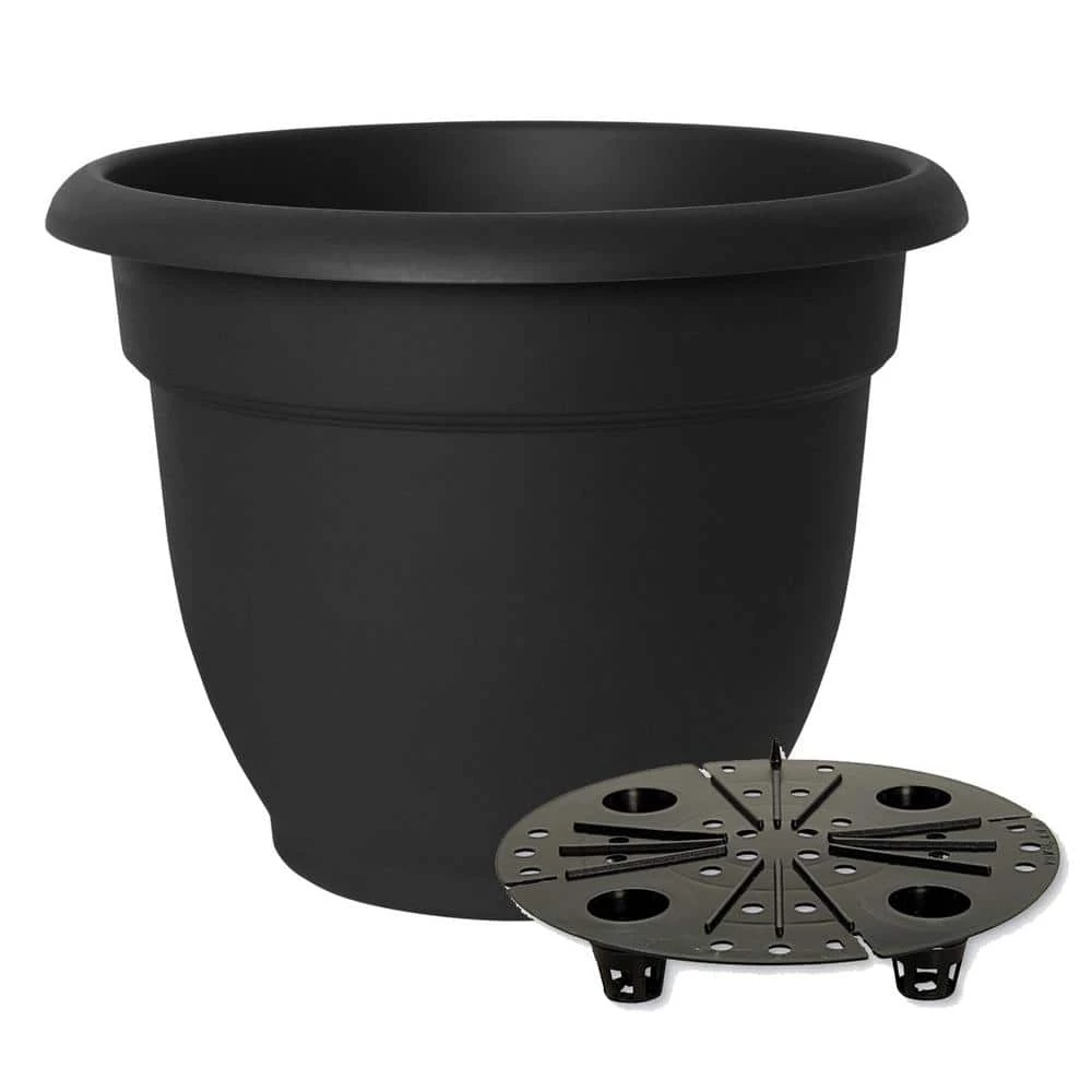 Bloem Ariana 17.75 in. Black Plastic Self-Watering Planter 5 Bloem Ariana 17.75 in. Black Plastic Self-Watering Planter - Image 3
