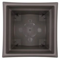 Bloem Veranda Square 18 in. Black Plastic Deck Box Planter (2-Pack) -Litton Lane Sales Store black bloem plant pots dotcomver1800 1f 1000