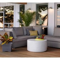 Bloem Veranda Square 18 in. Black Plastic Deck Box Planter (2-Pack) -Litton Lane Sales Store black bloem plant pots dotcomver1800 31 1000