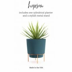 Bloem Hopson Medium 10 in. Black Plastic Planter with Metal Gold Stand 26 Bloem Hopson Medium 10 in. Black Plastic Planter with Metal Gold Stand -Litton Lane Sales Store black bloem plant pots hop1000 m 76 1000