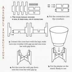 Bloem Hopson Medium 10 in. Black Plastic Planter with Wood Stand -Litton Lane Sales Store black bloem plant pots hop1000 w 4f 1000