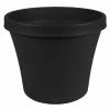 Bloem Terra 20 in. Black Plastic Planter -Litton Lane Sales Store black bloem plant pots tr2000 64 1000