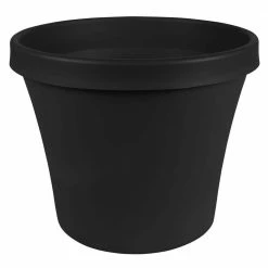 Bloem Terra 20 in. Black Plastic Planter