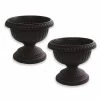 Bloem Grecian 18 in. Black Plastic Urn Planter (2-Pack) -Litton Lane Sales Store black bloem urn planters dotcomgre1800 64 1000