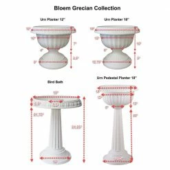 Bloem Grecian 18 in. Black Plastic Urn Planter (2-Pack) 12 Bloem Grecian 18 in. Black Plastic Urn Planter (2-Pack) -Litton Lane Sales Store black bloem urn planters dotcomgre1800 a0 1000