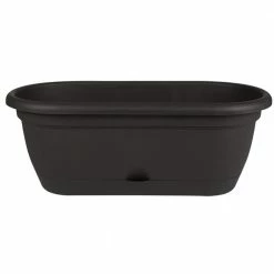 Bloem Lucca 19 in. Black Plastic Self-Watering Window Box with Saucer
