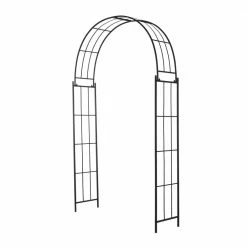 Litton Lane Black Metal Contemporary Garden Arbor 91 In. x 54 In. -Litton Lane Sales Store black litton lane arbors 040193 4f 1000