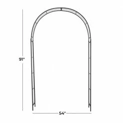 Litton Lane Black Metal Contemporary Garden Arbor 91 In. x 54 In. -Litton Lane Sales Store black litton lane arbors 040193 c3 1000