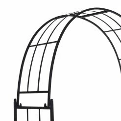 Litton Lane Black Metal Contemporary Garden Arbor 91 In. x 54 In. -Litton Lane Sales Store black litton lane arbors 040193 fa 1000
