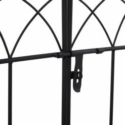 Litton Lane Black Metal Traditional Garden Arbor 86 In. x 55 In. -Litton Lane Sales Store black litton lane arbors 040497 44 1000