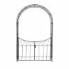 Litton Lane Black Metal Traditional Garden Arbor 86 In. x 55 In. -Litton Lane Sales Store black litton lane arbors 040497 64 1000