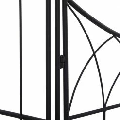 Litton Lane Black Metal Traditional Garden Arbor 86 In. x 55 In. -Litton Lane Sales Store black litton lane arbors 040497 fa 1000