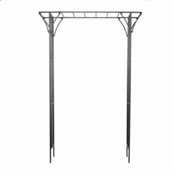 Litton Lane Black Metal Contemporary Garden Arbor 87 In. x 48 In. -Litton Lane Sales Store black litton lane arbors 041009 66 1000