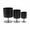 Litton Lane 10 In. x 14 In. Black Metal Modern Planter (Set of 3) -Litton Lane Sales Store black litton lane plant pots 040169 64 1000