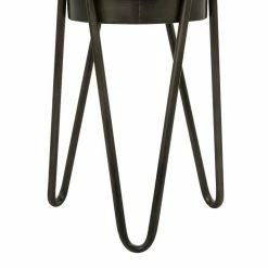 Litton Lane 30 in. H x 15 in. Black Metal Modern Planter (Set of 2) -Litton Lane Sales Store black litton lane plant pots 041998 44 1000