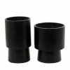Litton Lane 17 in. x 10 in. Black MGO Modern Planter ( Set of 2 ) -Litton Lane Sales Store black litton lane plant pots 042630 64 1000