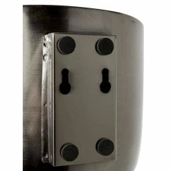 Litton Lane 9 in. x 9 in. Black Metal Contemporary Planter (Set of 3)