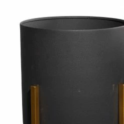 Litton Lane 36 in. x 12 in. Black Metal Contemporary Planter (Set of 2) -Litton Lane Sales Store black litton lane plant pots 51971 44 1000