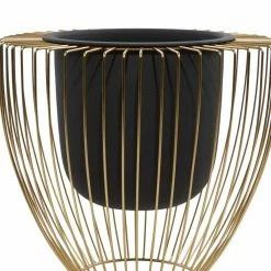 Litton Lane 12 in. x 13 in. Black Metal Contemporary Planter (Set of 2) -Litton Lane Sales Store black litton lane plant pots 51972 fa 1000