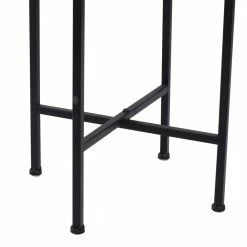 Litton Lane 42 in. H x 12 in. W Black Metal Modern Planter -Litton Lane Sales Store black litton lane plant pots 74804 1d 1000