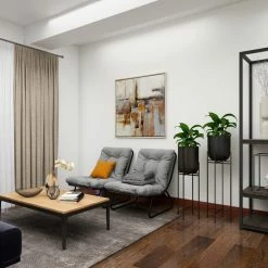 Litton Lane 42 in. H x 12 in. W Black Metal Modern Planter -Litton Lane Sales Store black litton lane plant pots 74804 1f 1000