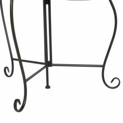 Litton Lane 23 in. Black Round Metal Scroll Plantstand with 3-Tiers -Litton Lane Sales Store black litton lane plant stands 040222 fa 1000