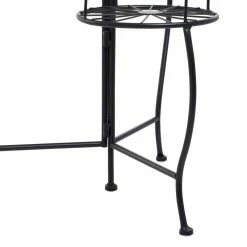 Litton Lane 22 in. Black Round Metal Sunburst Plantstand with 3-Tiers -Litton Lane Sales Store black litton lane plant stands 040548 fa 1000
