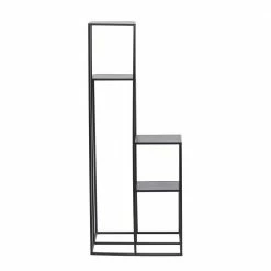 Litton Lane 40 in. Black Rectangle Metal Plantstand with 4-Tiers