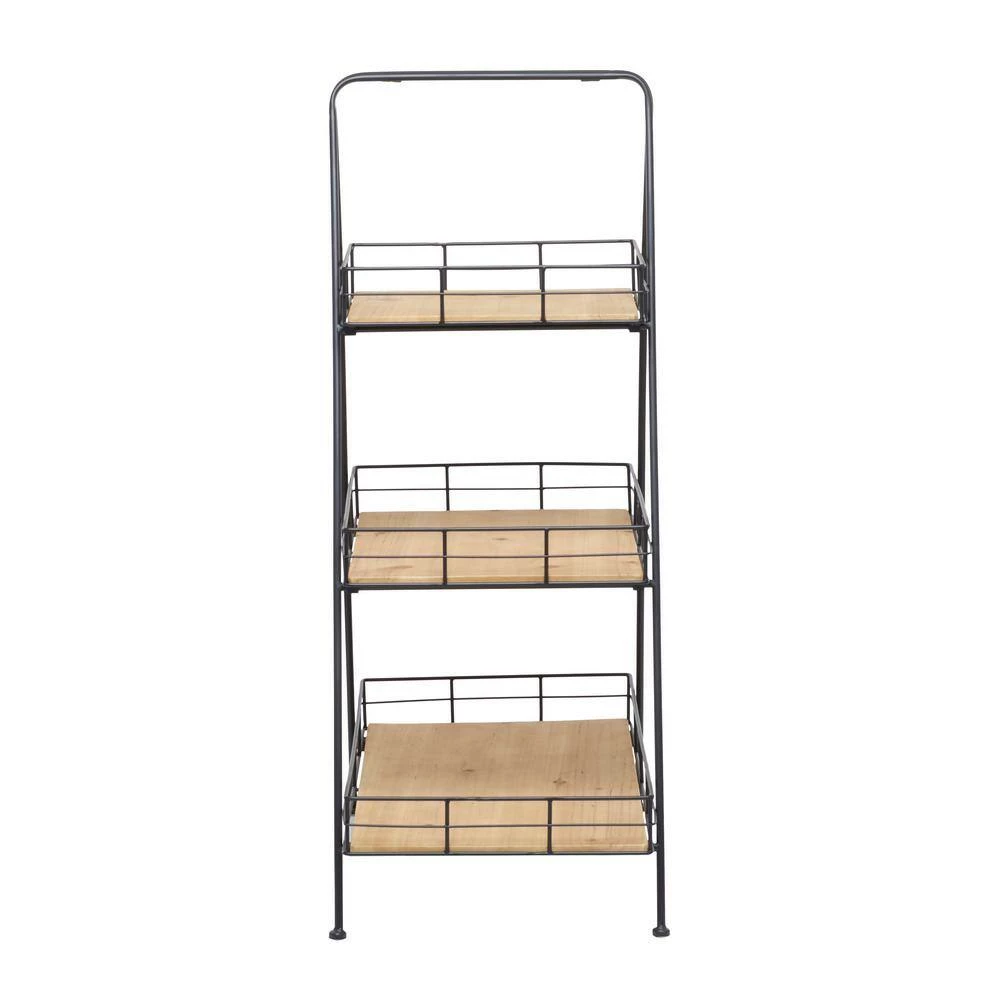 Litton Lane 40 in. Brown Triangle Wood Plantstand with 3-Tiers 7 Litton Lane 40 in. Brown Triangle Wood Plantstand with 3-Tiers - Image 5