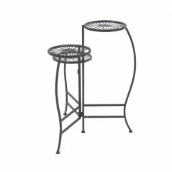 Litton Lane 24 in. Black Round Metal Floral Plantstand with 3-Tiers 19 Litton Lane 24 in. Black Round Metal Floral Plantstand with 3-Tiers -Litton Lane Sales Store black litton lane plant stands 45080 1d 1000