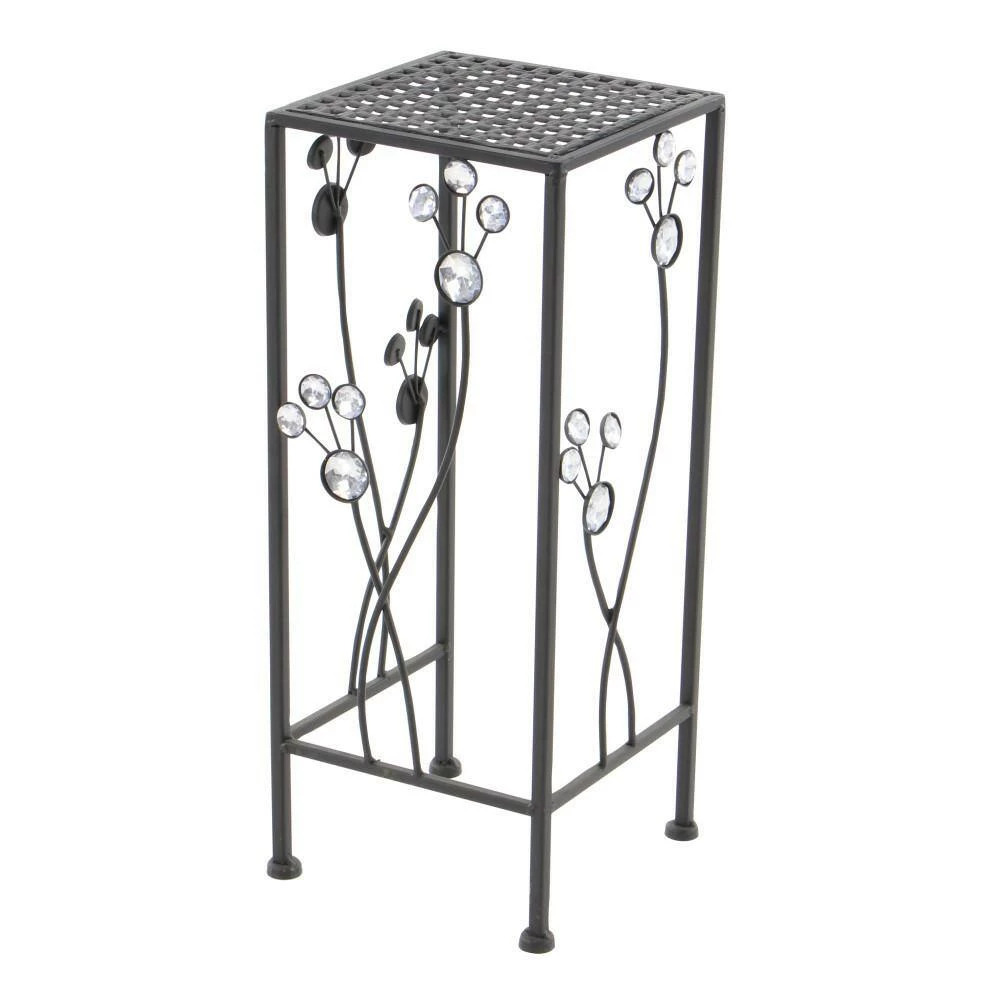 Litton Lane 28 in. x 11 in. Black Metal Traditional Plantstand (Set of 3) 5 Litton Lane 28 in. x 11 in. Black Metal Traditional Plantstand (Set of 3) - Image 3