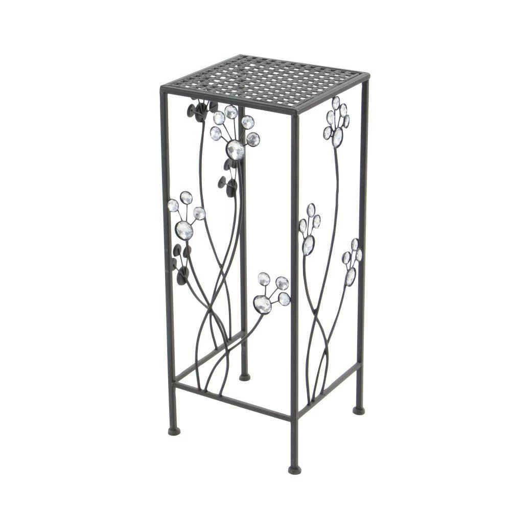 Litton Lane 28 in. x 11 in. Black Metal Traditional Plantstand (Set of 3) 8 Litton Lane 28 in. x 11 in. Black Metal Traditional Plantstand (Set of 3) - Image 6