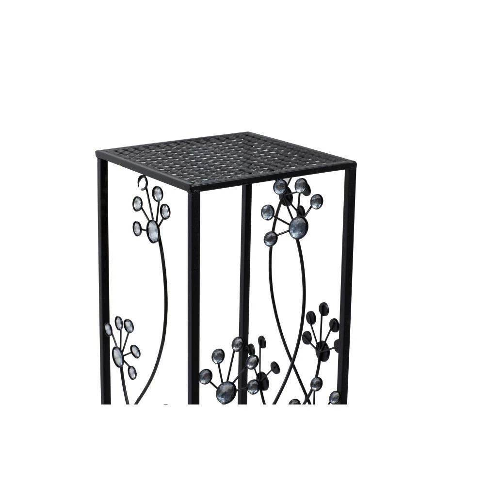 Litton Lane 28 in. x 11 in. Black Metal Traditional Plantstand (Set of 3) 6 Litton Lane 28 in. x 11 in. Black Metal Traditional Plantstand (Set of 3) - Image 4