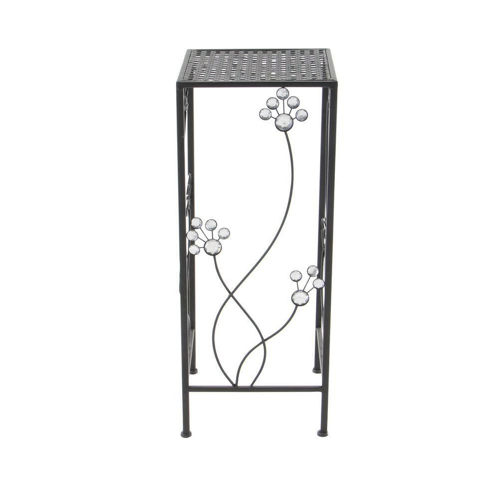 Litton Lane 28 in. x 11 in. Black Metal Traditional Plantstand (Set of 3) 4 Litton Lane 28 in. x 11 in. Black Metal Traditional Plantstand (Set of 3) - Image 2