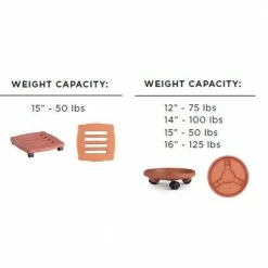 Bloem Caddy Round 16 in. Terra Cotta Plastic Plant Stand Caddy with Wheels -Litton Lane Sales Store bloem planter saucers 95126c 4f 1000