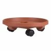 Bloem Caddy Round 16 in. Terra Cotta Plastic Plant Stand Caddy with Wheels -Litton Lane Sales Store bloem planter saucers 95126c 64 1000