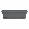 Bloem Dura Cotta 36 in. Charcoal Plastic Window Box Planter with Tray -Litton Lane Sales Store bloem planter saucers dcbt36 908 64 1000