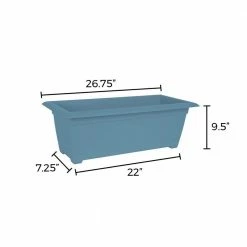 Bloem Dayton 27 in. Plastic Large Window Deck Box Planter, Blue 10 Bloem Dayton 27 in. Plastic Large Window Deck Box Planter, Blue -Litton Lane Sales Store blue bloem window boxes daydb2771 1d 1000
