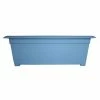 Bloem Dayton 27 in. Plastic Large Window Deck Box Planter, Blue