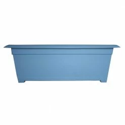 Bloem Dayton 27 in. Plastic Large Window Deck Box Planter, Blue