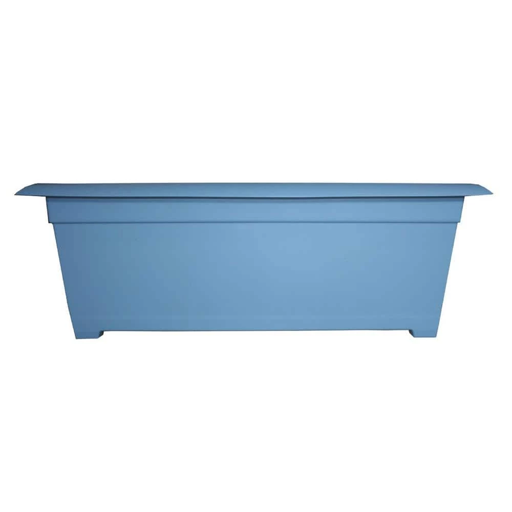 Bloem Dayton 27 in. Plastic Large Window Deck Box Planter, Blue 3 Bloem Dayton 27 in. Plastic Large Window Deck Box Planter, Blue