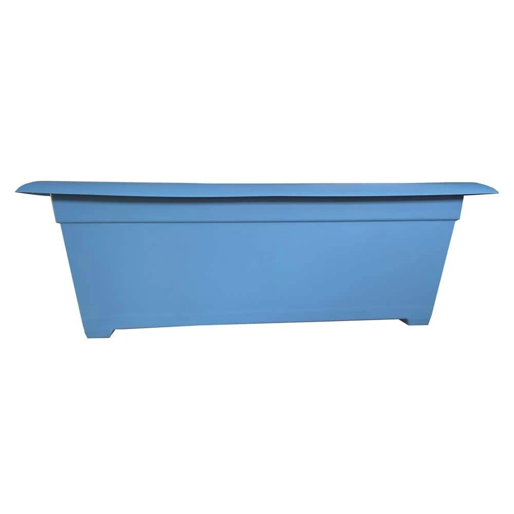 Bloem Dayton 27 in. Plastic Large Window Deck Box Planter, Blue 6 Bloem Dayton 27 in. Plastic Large Window Deck Box Planter, Blue - Image 4